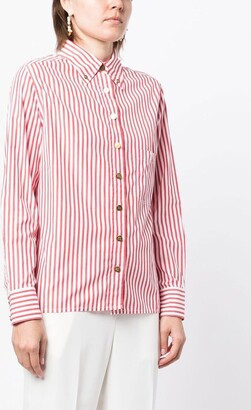 Chanel Pre Owned 1990-2000s Striped Cotton Shirt - ShopStyle