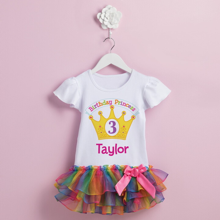 Personalized Planet Birthday Princess Personalized Rainbow Tutu Tee - 2T, 3T, 4T, 5/6T