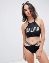 Thumbnail for your product : Calvin Klein Cut Out Logo Band Bikini Bottoms