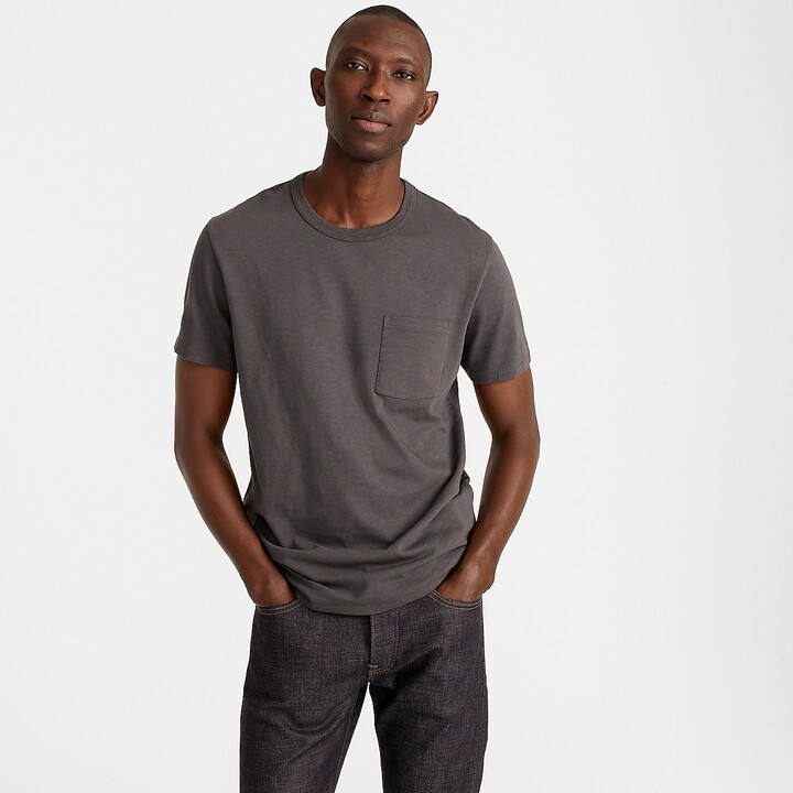 J.Crew Slim garment-dyed slub cotton crewneck T-shirt - ShopStyle