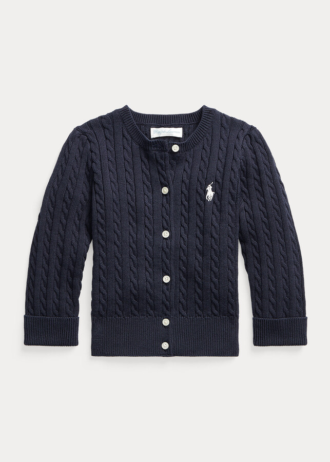 Ralph Lauren Mini-Cable Cotton Cardigan - ShopStyle Girls' Sweaters