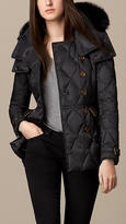 Thumbnail for your product : Burberry Down-Filled Puffer Coat with Fur Trim