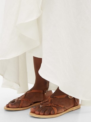 Ancient Greek Sandals Semele Buckled Python-effect Leather Sandals - Brown Multi