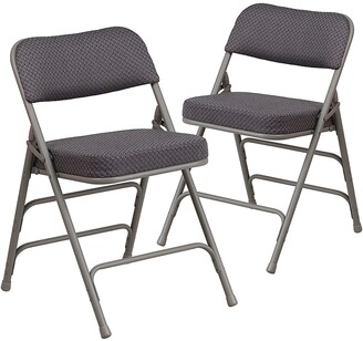 Flash Furniture Hercules Padded Folding Chairs In Grey/black (Set Of 2) Black/grey
