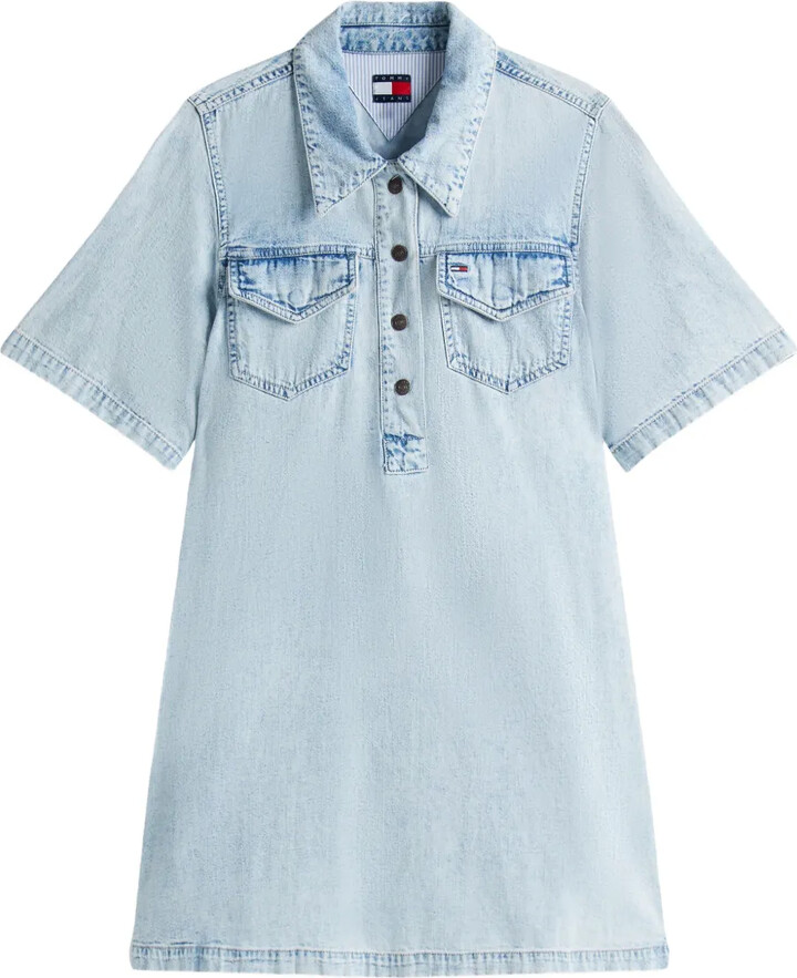 Tommy Jeans Buttoned Chest-Pocket Mini Dress