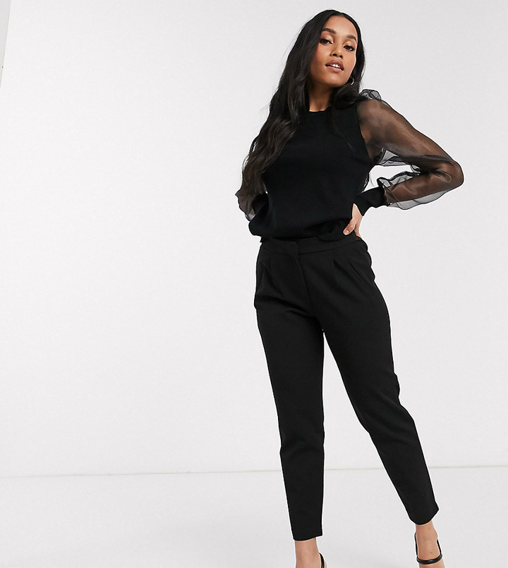 black high waisted trousers petite