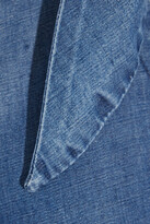 Thumbnail for your product : Frame Tie-neck Tencel, cotton and linen-blend chambray shirt