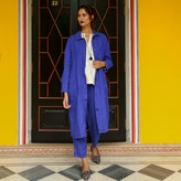 Thumbnail for your product : Nologo Chic Garment Washed Linen Cutwork Trouser - French Ultramarine Blue