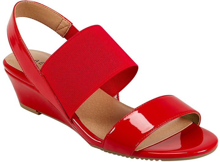 clarks red patent sandals