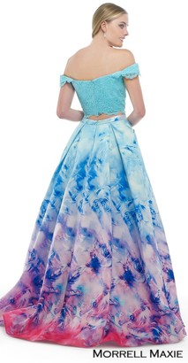 Morrell Maxie Two Piece Off the Shoulder Ombre Ball Gown