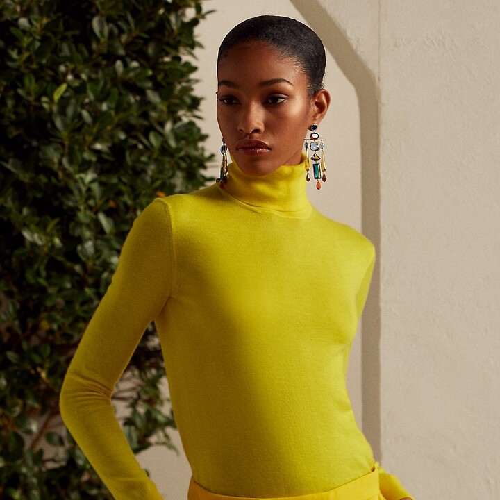 yellow turtleneck sweater