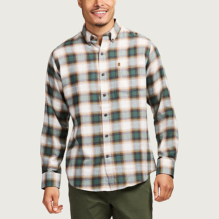 Izod Stratton Mens Long Sleeve Stretch Fabric Classic Fit Flannel Shirt