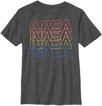 Fifth Sun Boy's Nasa Rainbow Repeat Logo Child T-Shirt