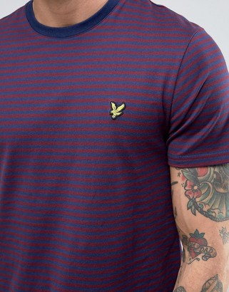 Lyle & Scott Stripe T-Shirt Regular Fit Eagle Logo in Navy