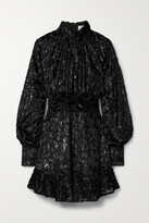 Thumbnail for your product : Rebecca Vallance Aspen Devoré-velvet Mini Dress - Black