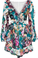 Thumbnail for your product : Zimmermann Allia Spliced Cutout Ruffled Floral-print Linen Mini Dress