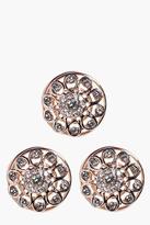 Thumbnail for your product : boohoo Macey Bridal Diamante Floral Spiral Hair Clips