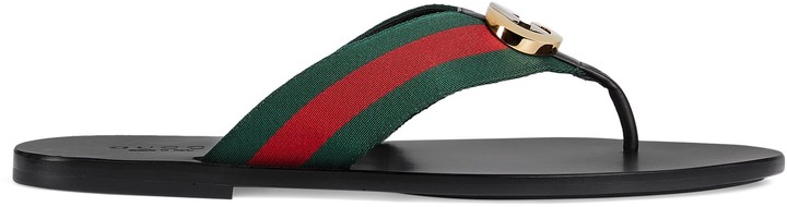 gucci web strap thong sandal