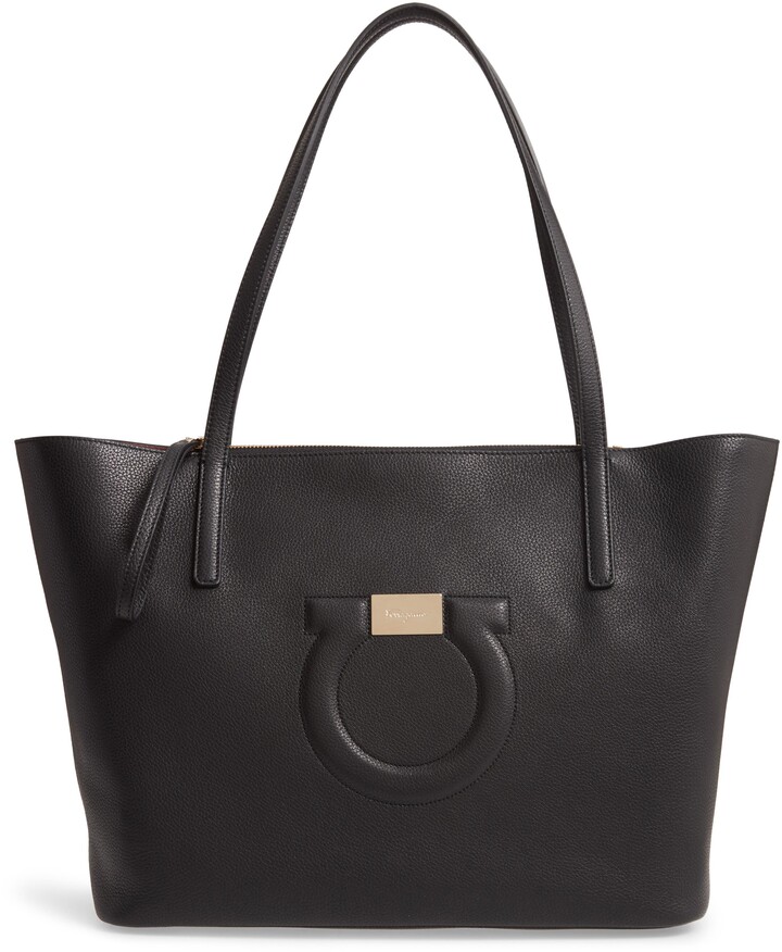 Salvatore Ferragamo Gancio City Leather Tote ShopStyle