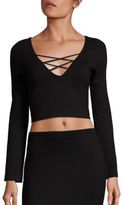 Thumbnail for your product : L'Agence Ava Cropped Lace-Up Top
