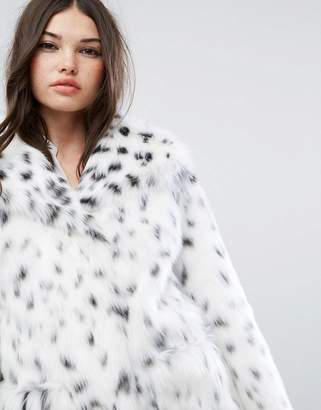 ASOS Faux Fur Jacket In Snow Leopard