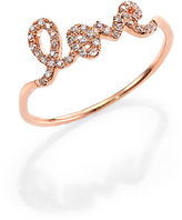 Thumbnail for your product : Sydney Evan Diamond & 14K Rose Gold Love Ring