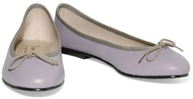 French Sole India Bow-Embellished Leather Ballet Flats