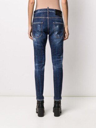 DSQUARED2 Rhinestone-Embellished Skinny Jeans