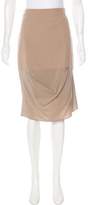 Thumbnail for your product : Brunello Cucinelli Silk-Trimmed Knee-Length Skirt Tan Silk-Trimmed Knee-Length Skirt