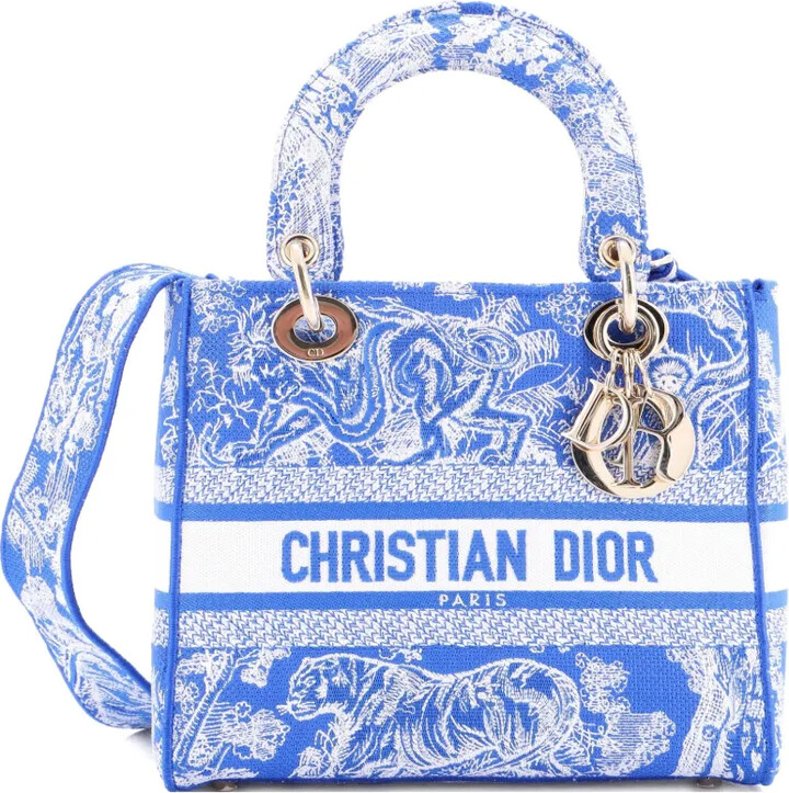 Christian Dior Pre-Owned Toile de Jouy Lady D-Lite Bag Embroidered Canvas tote bag
