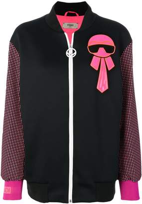 Fendi Karlito-appliqué zip jacket