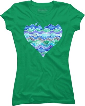 Design by Humans Junior' Deign By Human A Sea of Love () By Timone T-Shirt - Kelly Green - 2X Large