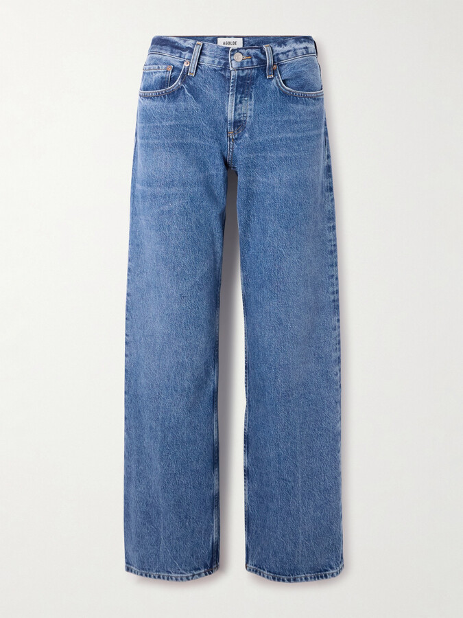 AGOLDE - Low-rise Loose Distressed Straight-leg Jeans - Blue