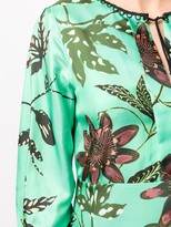 Thumbnail for your product : Fringed Detail Floral Print Silk Dress