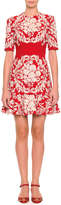 Thumbnail for your product : Dolce & Gabbana Embroidered Floral Dress, Red/White
