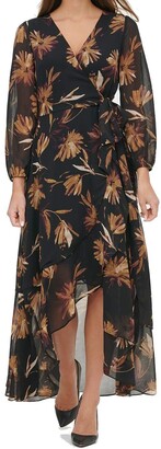 Tommy Hilfiger Women's Chiffon Maxi Wrap Dress