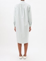 Thumbnail for your product : Charvet Stand-collar Striped Cotton-poplin Shirt Dress - Green Stripe
