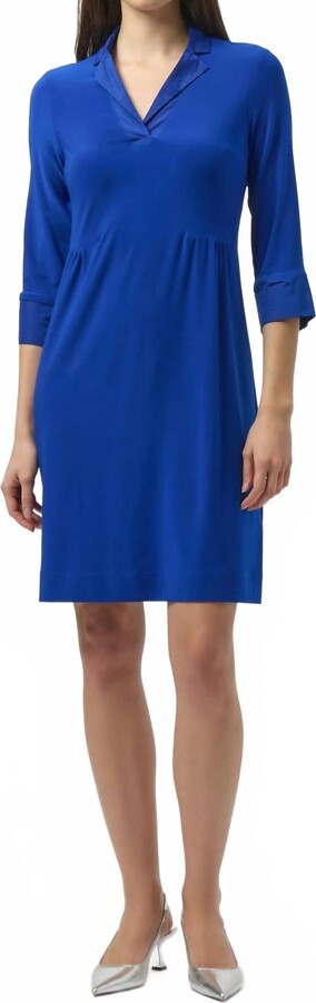 Joseph Ribkoff Silky Knit And Memory Trapeze Mini Dress In Royal Sapphire