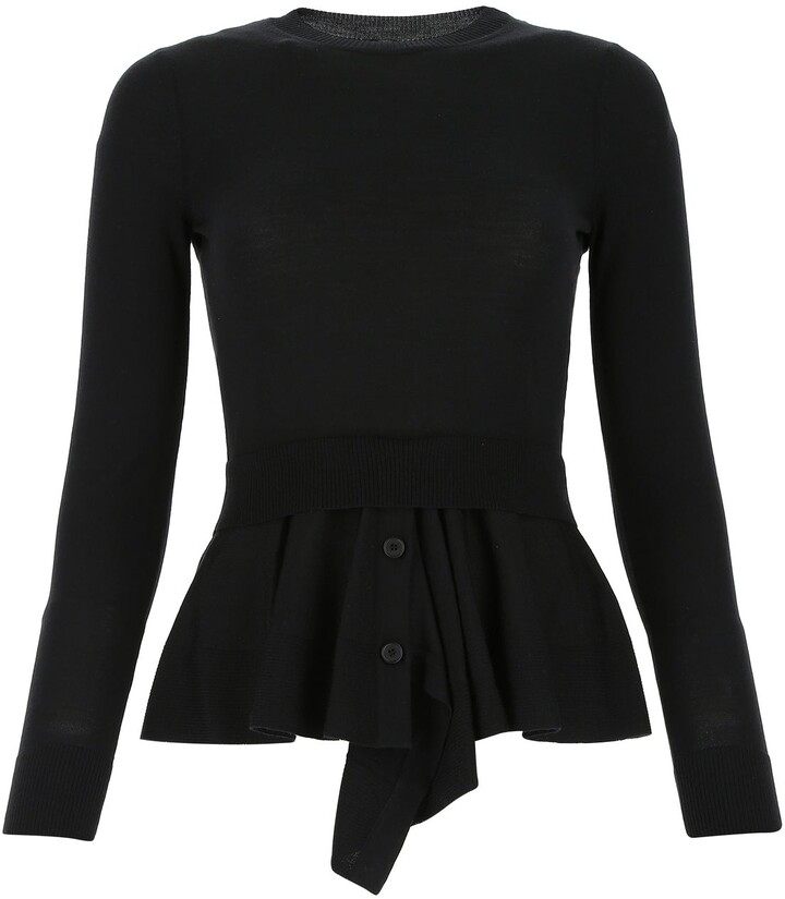 black peplum sweater