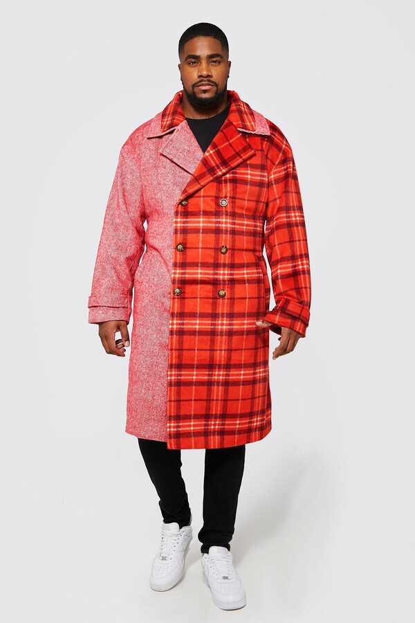 red check coat mens