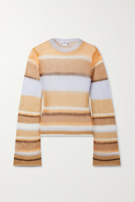 Acne Studios - Striped Open-knit Mohair-blend Sweater - Brown