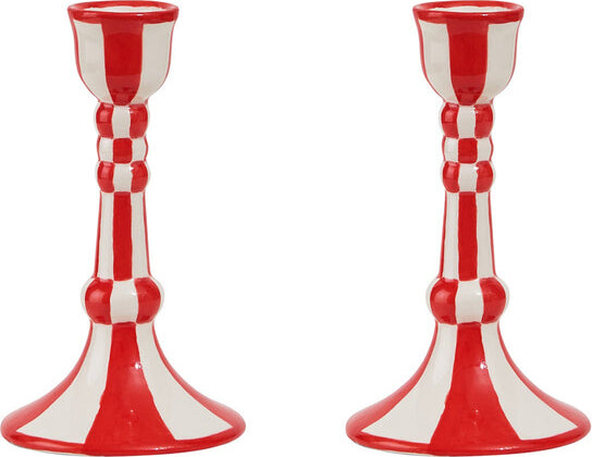 Misette Still Life Hand-Painted Candle Holder (Set of 2)