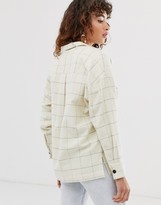 Thumbnail for your product : ASOS DESIGN long sleeve check shirt with double pocket detail and contrast buttons