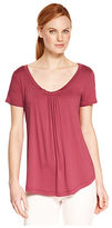 Thumbnail for your product : Marks and Spencer M&s Collection Short Sleeve Pleated T-Shirt with StayNEWTM