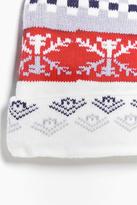 Thumbnail for your product : boohoo Boys Red Fairisle Hat & Scarf Set