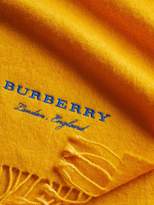 Thumbnail for your product : Burberry Embroidered Cashmere Fleece Scarf