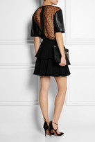 Thumbnail for your product : Ungaro Leather and polka-dot tulle top
