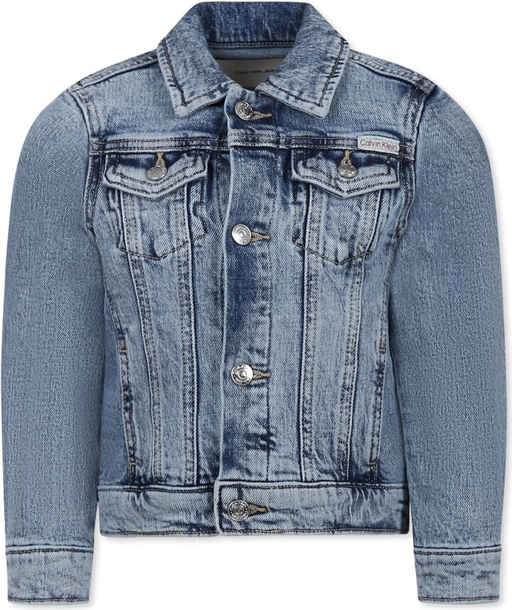 Calvin Klein Denim Jacket For Girl With Logo