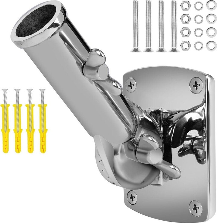 MOEPISY 316 Stainless Steel Flag Pole Holder, Heavy Duty Flag Pole Bracket, Flagpole Mounting Bracket, Adjustable