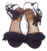 Thumbnail for your product : Aquazzura Suede Wrap-Around Wedges